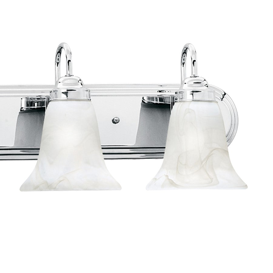 Atlas Lighting Homestead 48in 6-Light Vanity Light | Traditional Chrome and White Alabaster Glass | Bathroom Vanity | Model WL11336-CH
