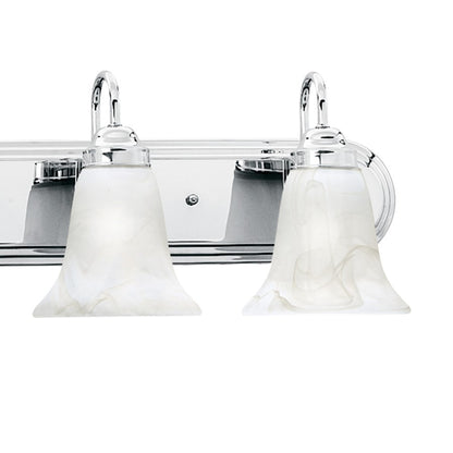 Atlas Lighting Homestead 48in 6-Light Vanity Light | Traditional Chrome and White Alabaster Glass | Bathroom Vanity | Model WL11336-CH
