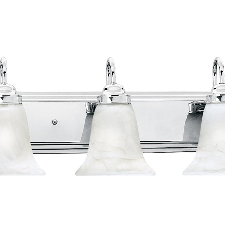 Atlas Lighting Homestead 48in 6-Light Vanity Light | Traditional Chrome and White Alabaster Glass | Bathroom Vanity | Model WL11336-CH