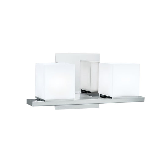 Atlas Lighting Icereto 11.5in 2-Light Vanity Light | Traditional Chrome and White Glass | Bathroom Vanity | 11.5 x 11.5 x 5.5 in | Model WL11339-CH
