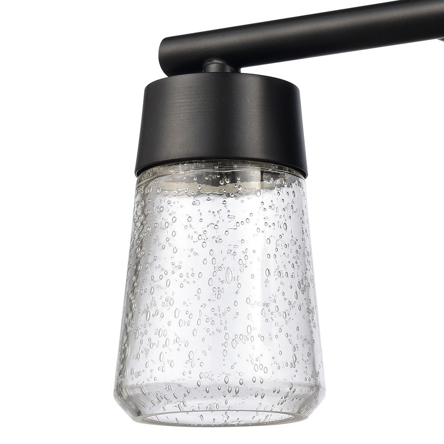 Atlas Lighting Jergen 12.5in 2-Light Vanity Light | Modern Matte Black and Clear Seeded Glass | Bathroom Vanity | 12.5 x 5 x 6.5 in | Model WL11348-BK