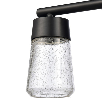 Atlas Lighting Jergen 12.5in 2-Light Vanity Light | Modern Matte Black and Clear Seeded Glass | Bathroom Vanity | 12.5 x 5 x 6.5 in | Model WL11348-BK