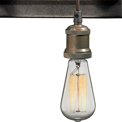 Atlas Lighting Jonas 26in 4-Light Vanity Light | Industrial Weathered Zinc and Wood Accent | Bathroom Vanity | 26 x 6 x 8 in | Model WL11350-GY