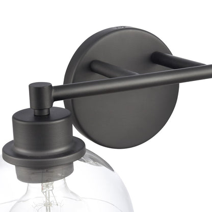 Atlas Lighting Julian 16in 2-Light Vanity Light | Transitional Matte Black and Clear Glass | Bathroom Vanity | 16 x 7.5 x 6 in | Model WL11351-BK