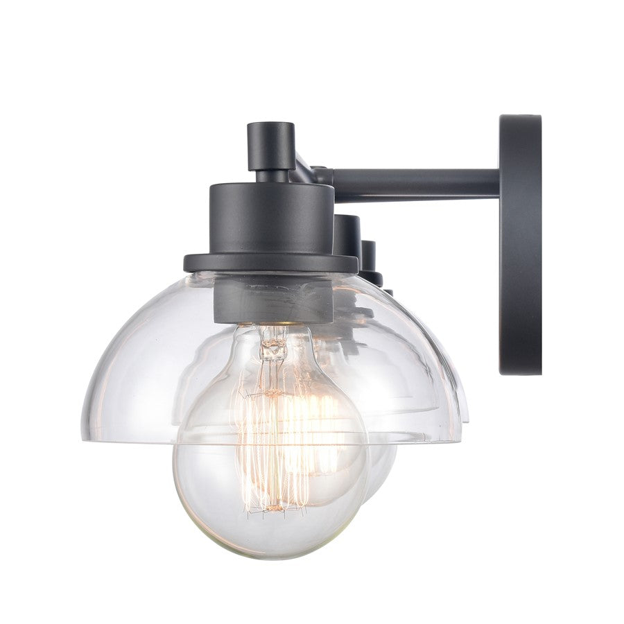 Atlas Lighting Julian 24in 3-Light Vanity Light | Transitional Matte Black and Clear Glass | Bathroom Vanity | 24 x 7.5 x 6 in | Model WL11352-BK