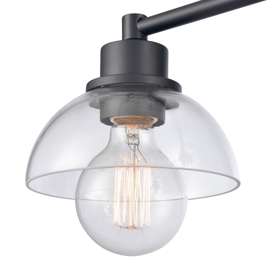 Atlas Lighting Julian 24in 3-Light Vanity Light | Transitional Matte Black and Clear Glass | Bathroom Vanity | 24 x 7.5 x 6 in | Model WL11352-BK