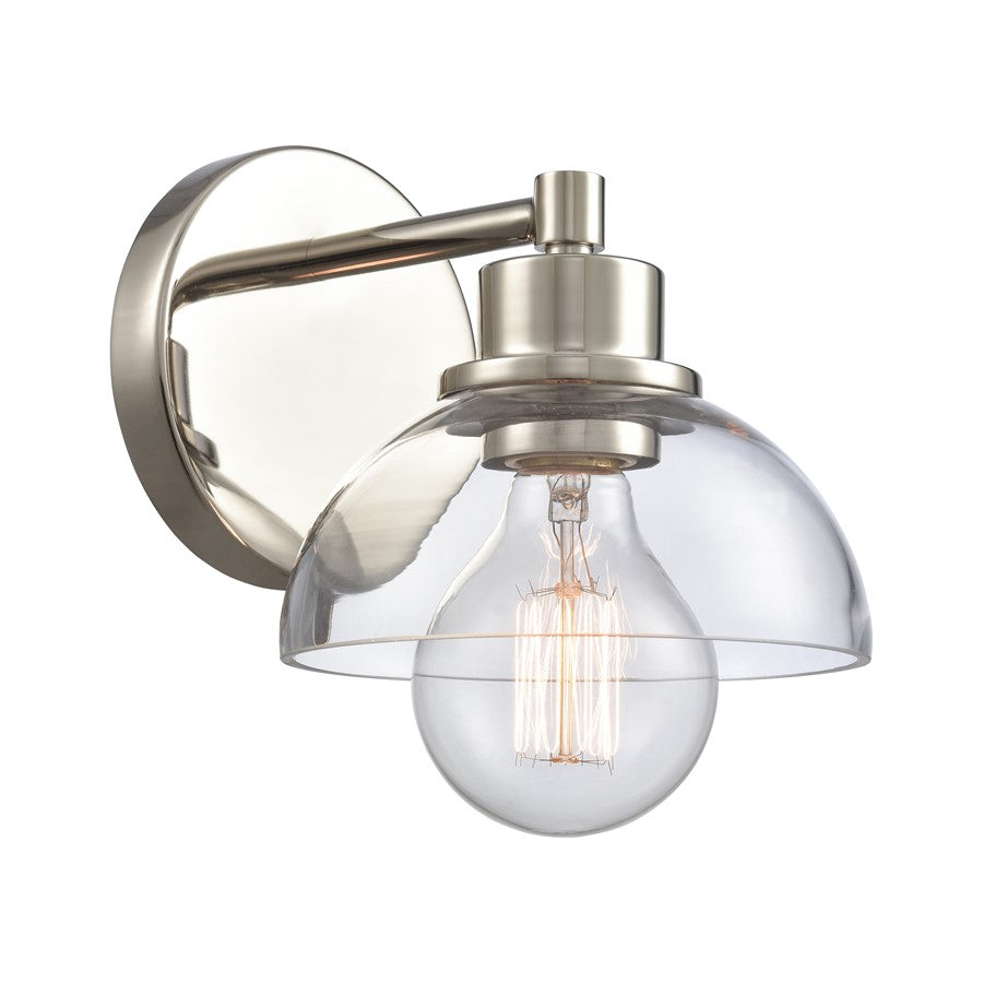 Atlas Lighting Julian 6in 1-Light Vanity Light | Transitional Polished Nickel and Clear Glass | Bathroom Vanity | 6 x 7 x 6 in | Model WL11353-NK
