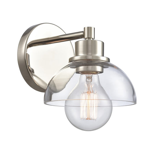 Atlas Lighting Julian 6in 1-Light Vanity Light | Transitional Polished Nickel and Clear Glass | Bathroom Vanity | 6 x 7 x 6 in | Model WL11353-NK