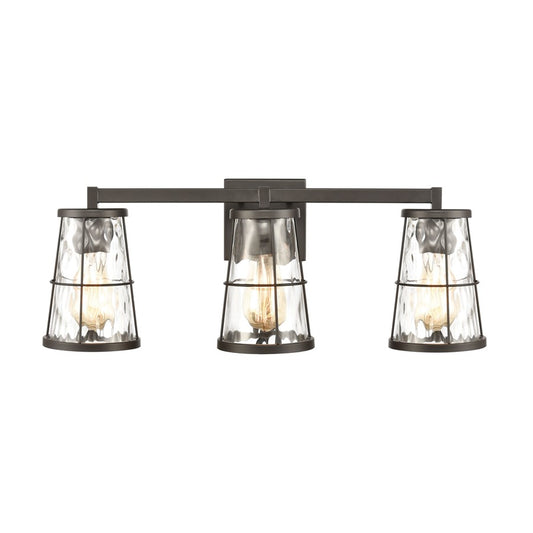 Atlas Lighting Kendrix 24in 3-Light Vanity Light | Transitional Oil Rubbed Bronze and Clear Glass | Bathroom Vanity | 24 x 7 x 9 in | Model WL11355-BZ