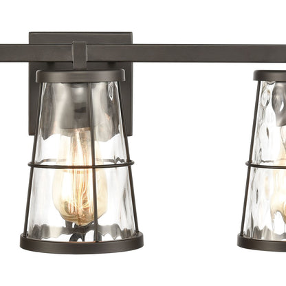 Atlas Lighting Kendrix 24in 3-Light Vanity Light | Transitional Oil Rubbed Bronze and Clear Glass | Bathroom Vanity | 24 x 7 x 9 in | Model WL11355-BZ
