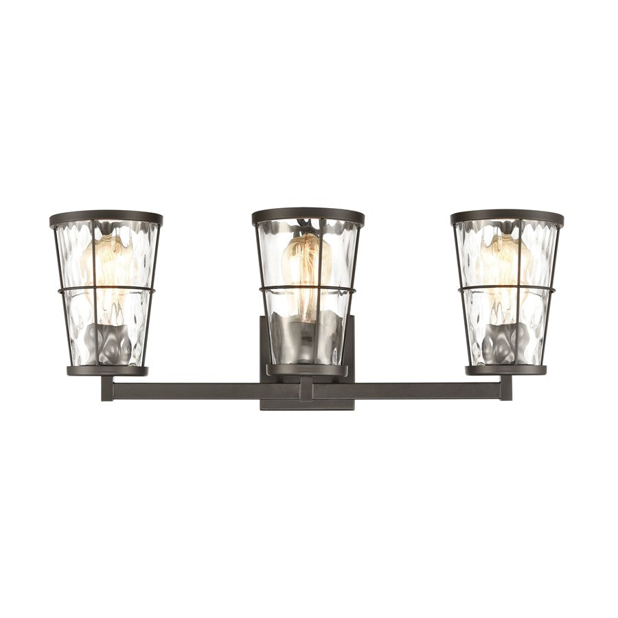 Atlas Lighting Kendrix 24in 3-Light Vanity Light | Transitional Oil Rubbed Bronze and Clear Glass | Bathroom Vanity | 24 x 7 x 9 in | Model WL11355-BZ
