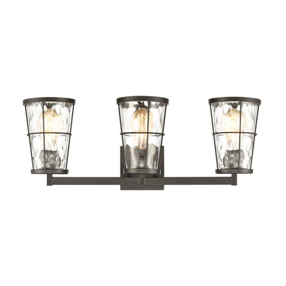 Atlas Lighting Kendrix 24in 3-Light Vanity Light | Transitional Oil Rubbed Bronze and Clear Glass | Bathroom Vanity | 24 x 7 x 9 in | Model WL11355-BZ