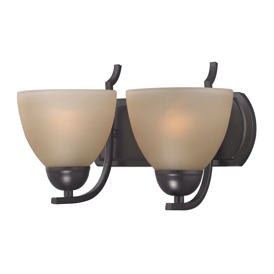 Atlas Lighting Kingston 13in 2-Light Vanity Light | Transitional Oil Rubbed Bronze and Brown Glass | Bathroom Vanity | Model WL11356-BZ