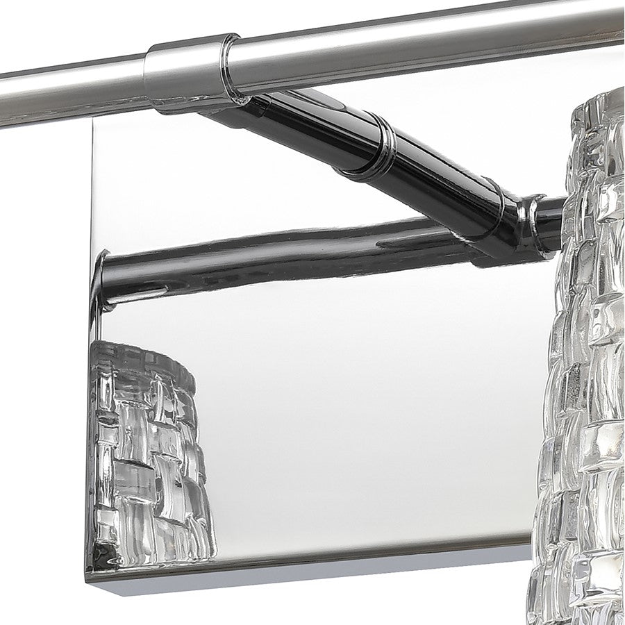 Atlas Lighting Lightweave 15in 2-Light Vanity Light | Traditional Polished Nickel and Clear Textured Glass | Bathroom Vanity | Model WL11361-NK