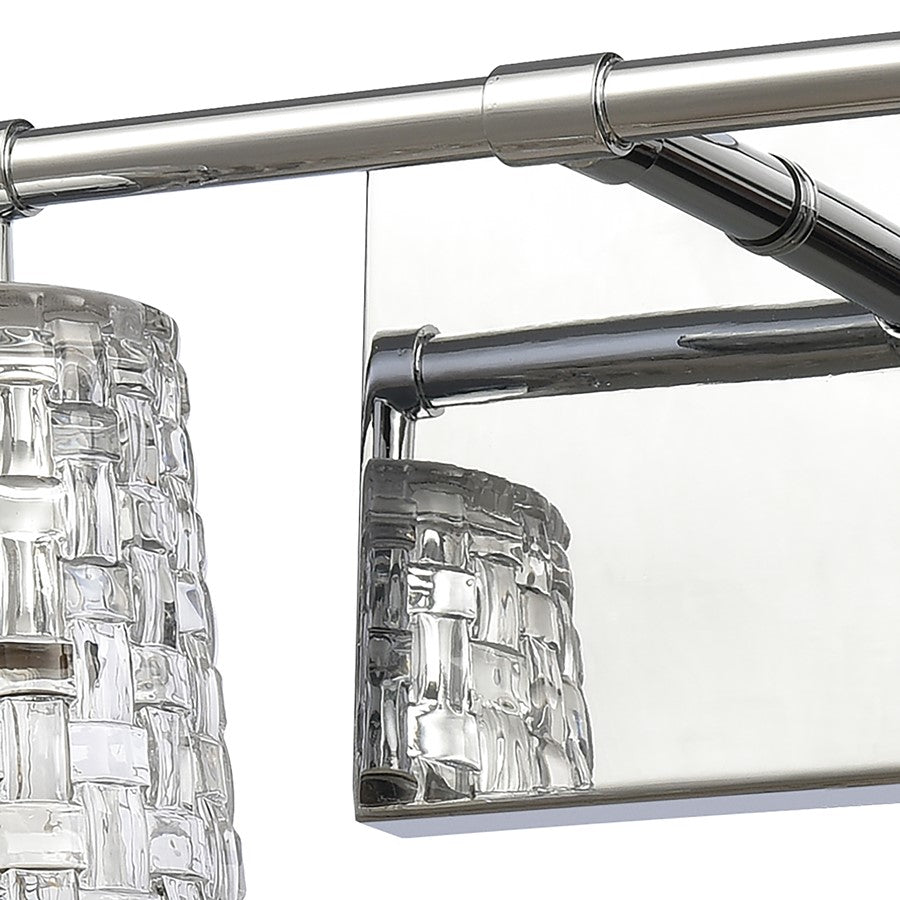 Atlas Lighting Lightweave 32in 4-Light Vanity Light | Traditional Polished Nickel and Clear Textured Glass | Bathroom Vanity | Model WL11362-NK
