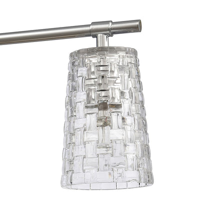 Atlas Lighting Lightweave 32in 4-Light Vanity Light | Traditional Polished Nickel and Clear Textured Glass | Bathroom Vanity | Model WL11362-NK