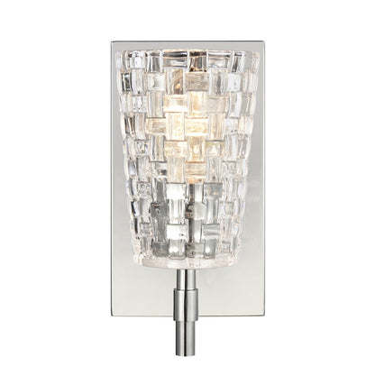 Atlas Lighting Lightweave 4.75in 1-Light Vanity Light | Traditional Polished Nickel and Clear Textured Glass | Bathroom Vanity | Model WL11363-NK