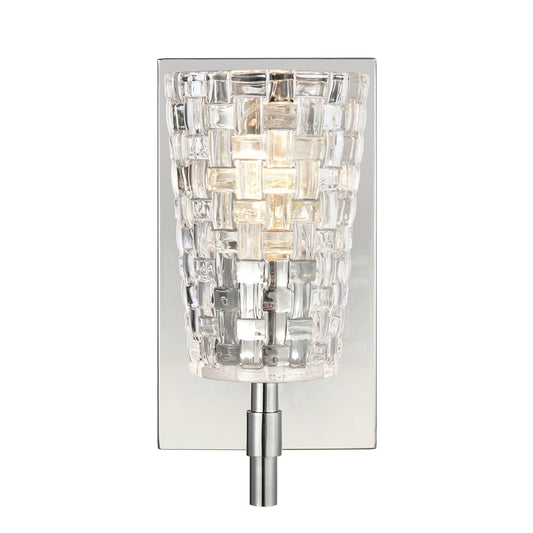Atlas Lighting Lightweave 4.75in 1-Light Vanity Light | Traditional Polished Nickel and Clear Textured Glass | Bathroom Vanity | Model WL11363-NK