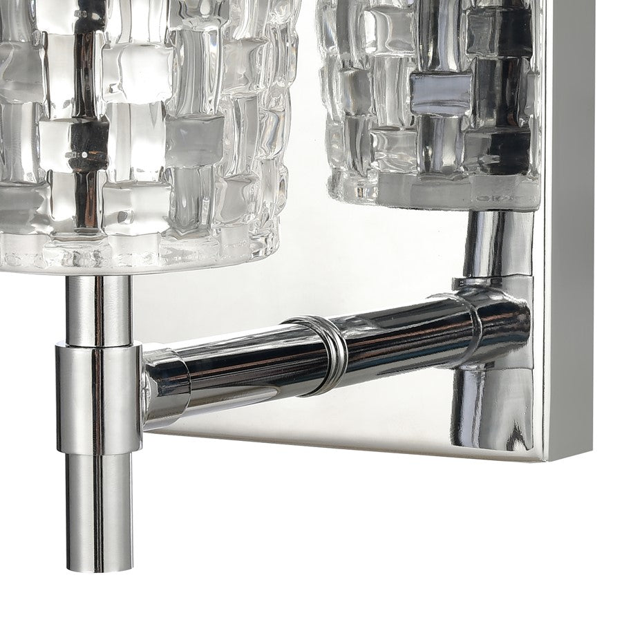 Atlas Lighting Lightweave 4.75in 1-Light Vanity Light | Traditional Polished Nickel and Clear Textured Glass | Bathroom Vanity | Model WL11363-NK