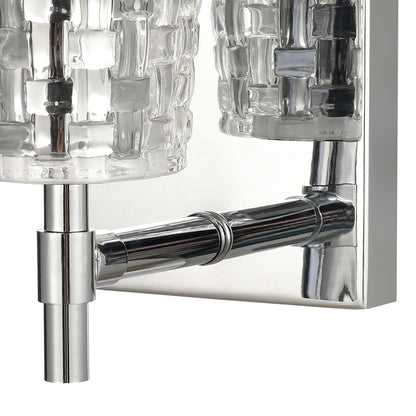 Atlas Lighting Lightweave 4.75in 1-Light Vanity Light | Traditional Polished Nickel and Clear Textured Glass | Bathroom Vanity | Model WL11363-NK