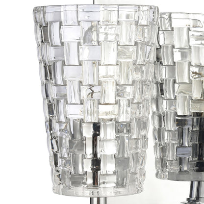 Atlas Lighting Lightweave 4.75in 1-Light Vanity Light | Traditional Polished Nickel and Clear Textured Glass | Bathroom Vanity | Model WL11363-NK