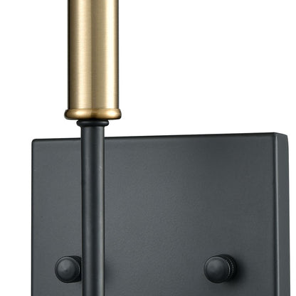 Atlas Lighting Livingston 11in 1-Light Wall Sconce | Transitional Matte Black and Satin Brass | Bathroom & Hallway | 5 x 4 x 11 in | Model WL11364-BK