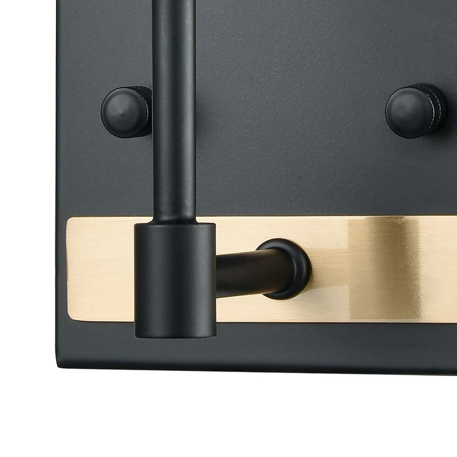 Atlas Lighting Livingston 11in 1-Light Wall Sconce | Transitional Matte Black and Satin Brass | Bathroom & Hallway | 5 x 4 x 11 in | Model WL11364-BK