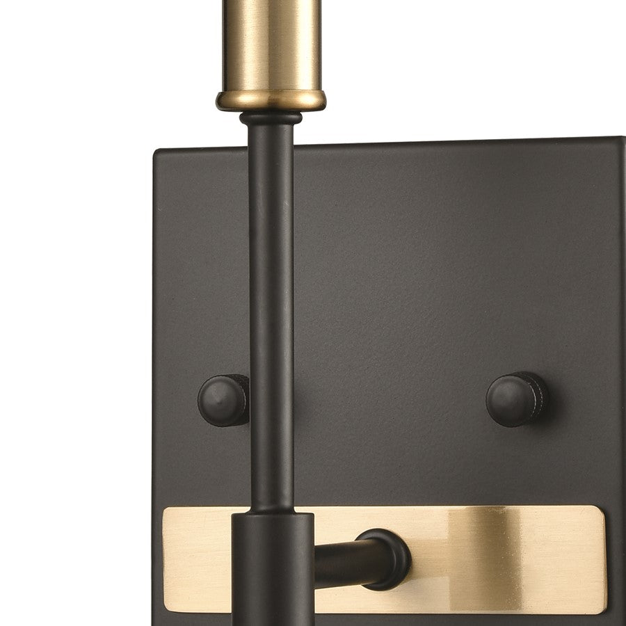 Atlas Lighting Livingston 11in 1-Light Wall Sconce | Transitional Matte Black and Satin Brass | Bathroom & Hallway | 5 x 4 x 11 in | Model WL11364-BK