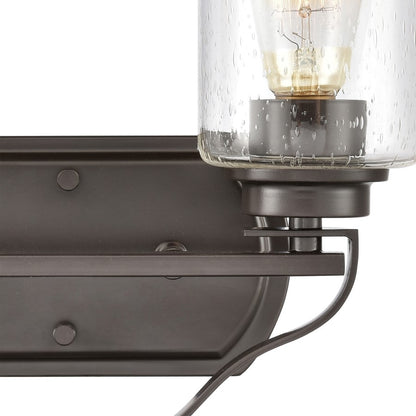 Atlas Lighting Market Square 12in 2-Light Vanity Light | Transitional Oil Rubbed Bronze and Clear Seeded Glass | Bathroom Vanity | Model WL11365-BZ