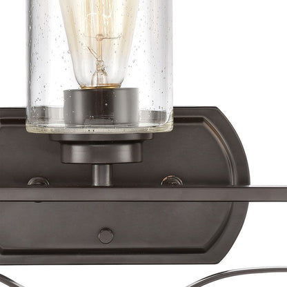 Atlas Lighting Market Square 20in 3-Light Vanity Light | Transitional Oil Rubbed Bronze and Clear Seeded Glass | Bathroom Vanity | Model WL11366-BZ