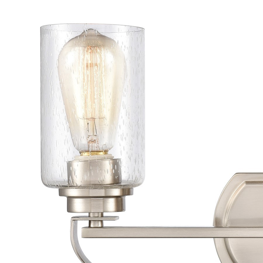 Atlas Lighting Market Square 20in 3-Light Vanity Light | Transitional Brushed Nickel and Clear Seeded Glass | Bathroom Vanity | Model WL11366-NK