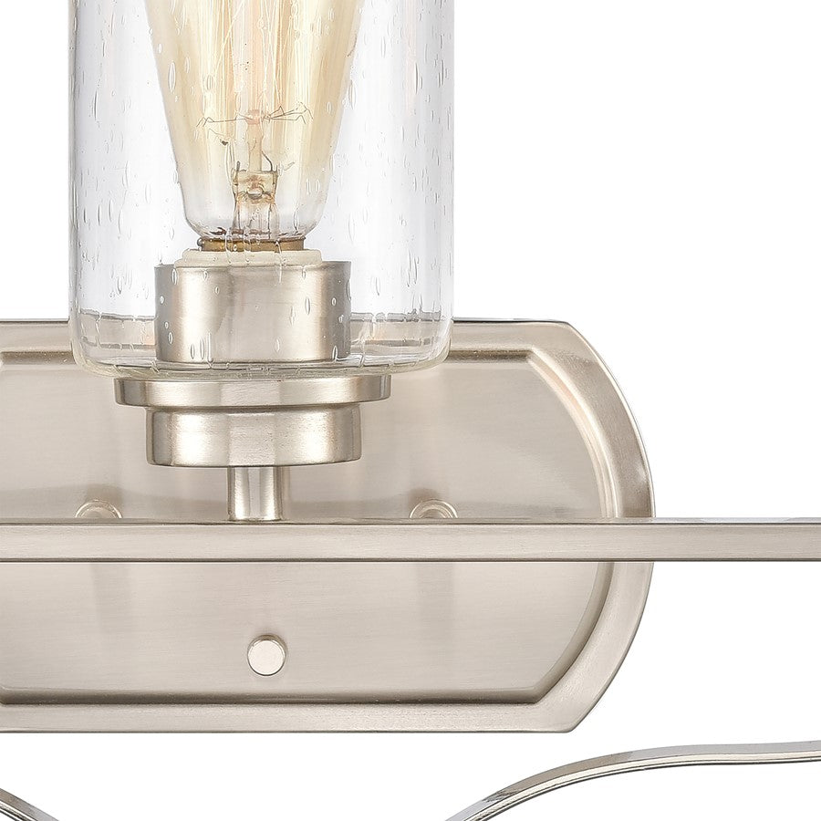 Atlas Lighting Market Square 20in 3-Light Vanity Light | Transitional Brushed Nickel and Clear Seeded Glass | Bathroom Vanity | Model WL11366-NK