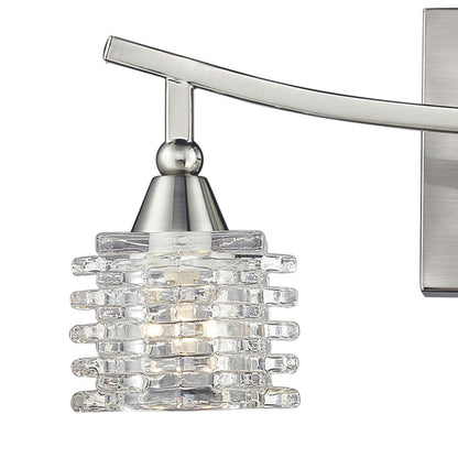 Atlas Lighting Matrix 15in 3-Light Vanity Light | Modern Satin Nickel and Clear Glass | Bathroom Vanity | 15 x 5 x 7 in | Model WL11368-NK