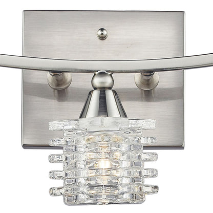 Atlas Lighting Matrix 15in 3-Light Vanity Light | Modern Satin Nickel and Clear Glass | Bathroom Vanity | 15 x 5 x 7 in | Model WL11368-NK