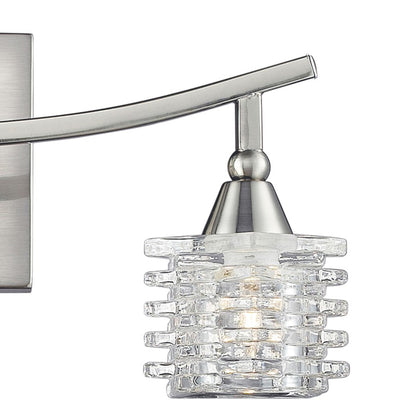 Atlas Lighting Matrix 15in 3-Light Vanity Light | Modern Satin Nickel and Clear Glass | Bathroom Vanity | 15 x 5 x 7 in | Model WL11368-NK