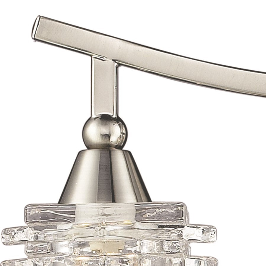 Atlas Lighting Matrix 15in 3-Light Vanity Light | Modern Satin Nickel and Clear Glass | Bathroom Vanity | 15 x 5 x 7 in | Model WL11368-NK
