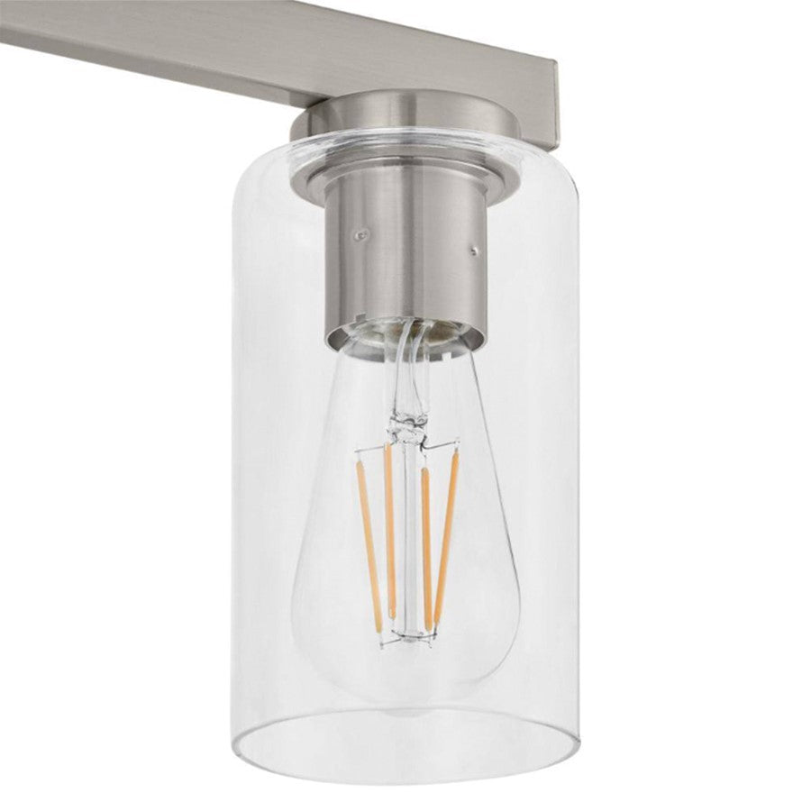 Atlas Lighting Melina 22in 3-Light Vanity Light | Transitional Brushed Nickel and Clear Glass | Bathroom Vanity | 22 x 6.5 x 10 in | Model WL11369-NK
