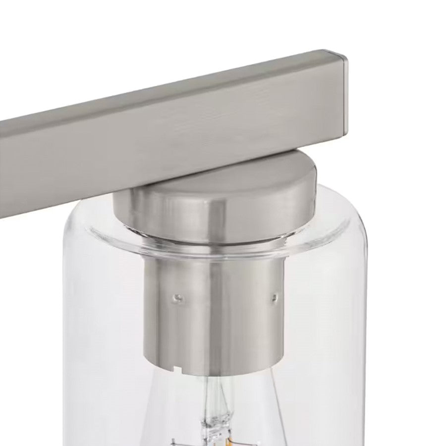 Atlas Lighting Melina 22in 3-Light Vanity Light | Transitional Brushed Nickel and Clear Glass | Bathroom Vanity | 22 x 6.5 x 10 in | Model WL11369-NK