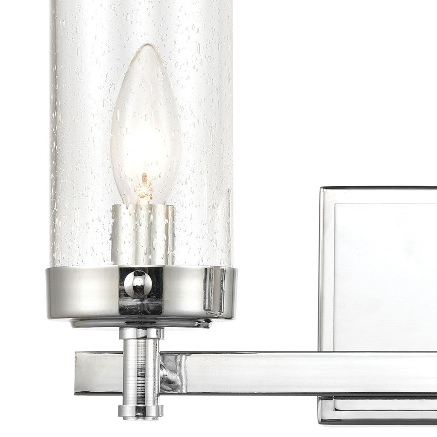 Atlas Lighting Melinda 15in 2-Light Vanity Light | Transitional Polished Chrome and Clear Seeded Glass | Bathroom Vanity | Model WL11371-CH
