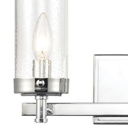Atlas Lighting Melinda 15in 2-Light Vanity Light | Transitional Polished Chrome and Clear Seeded Glass | Bathroom Vanity | Model WL11371-CH