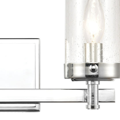 Atlas Lighting Melinda 15in 2-Light Vanity Light | Transitional Polished Chrome and Clear Seeded Glass | Bathroom Vanity | Model WL11371-CH