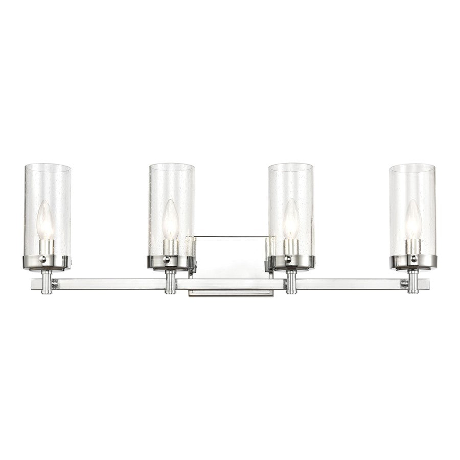 Atlas Lighting Melinda 29in 4-Light Vanity Light | Transitional Polished Chrome and Clear Seeded Glass | Bathroom Vanity | Model WL11372-CH