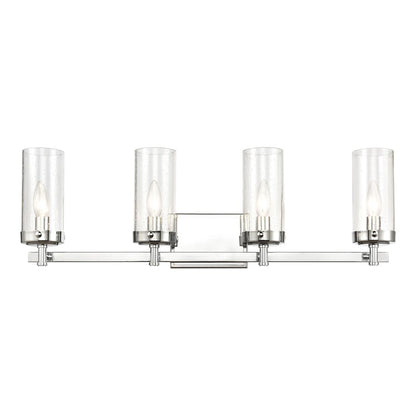 Atlas Lighting Melinda 29in 4-Light Vanity Light | Transitional Polished Chrome and Clear Seeded Glass | Bathroom Vanity | Model WL11372-CH
