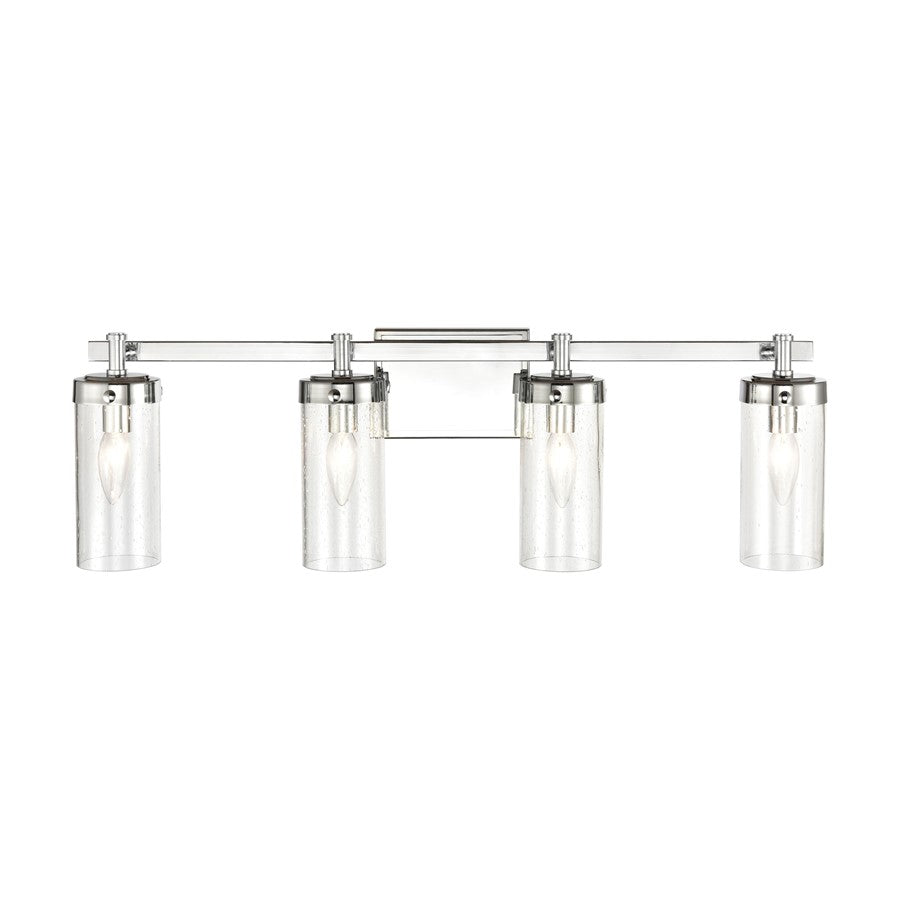 Atlas Lighting Melinda 29in 4-Light Vanity Light | Transitional Polished Chrome and Clear Seeded Glass | Bathroom Vanity | Model WL11372-CH