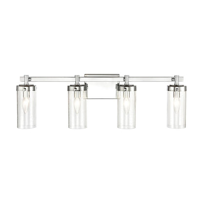 Atlas Lighting Melinda 29in 4-Light Vanity Light | Transitional Polished Chrome and Clear Seeded Glass | Bathroom Vanity | Model WL11372-CH