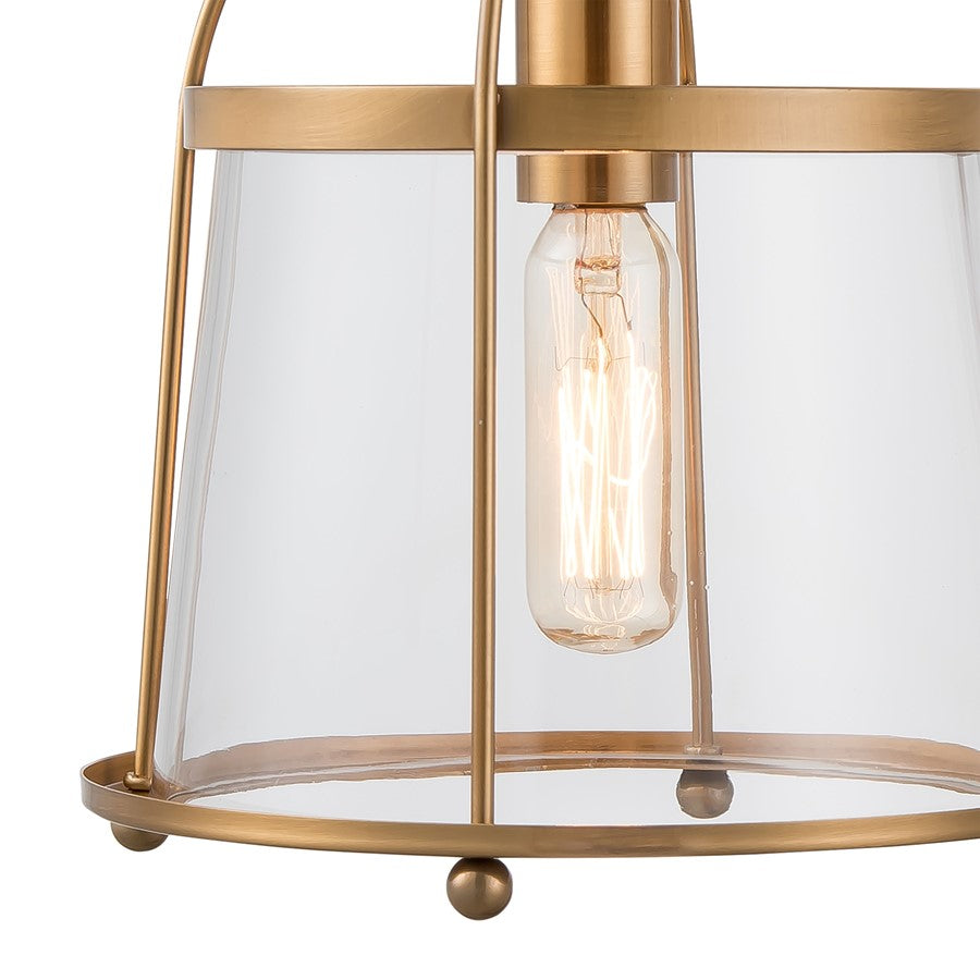 Atlas Lighting Merrick 10in 1-Light Vanity Light | Transitional Satin Brass and Clear Glass | Bathroom Vanity | 7 x 8 x 10 in | Model WL11373-BS