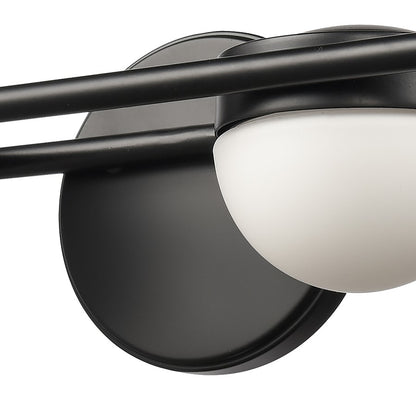 Atlas Lighting Nelly 31in 4-Light Vanity Light | Art Deco Matte Black and White Etched Glass | Bathroom Vanity | 31 x 6 x 5 in | Model WL11378-BK