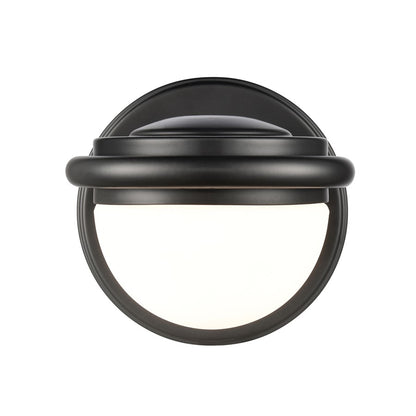 Atlas Lighting Nelly 5in 1-Light Vanity Light | Art Deco Matte Black and White Etched Glass | Bathroom Vanity | 5 x 6 x 5 in | Model WL11379-BK