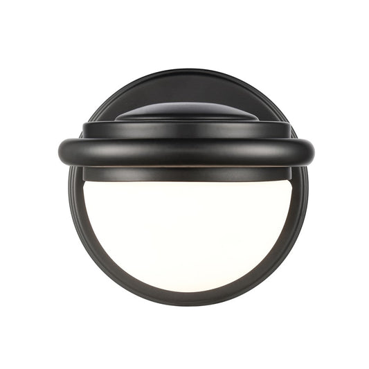 Atlas Lighting Nelly 5in 1-Light Vanity Light | Art Deco Matte Black and White Etched Glass | Bathroom Vanity | 5 x 6 x 5 in | Model WL11379-BK