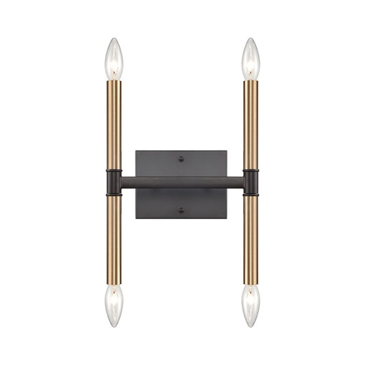 Atlas Lighting Notre Dame 13in 4-Light Wall Sconce | Traditional Oil Rubbed Bronze and Gold Metal | Bathroom Vanity & Hallway | Model WL11380-BZ